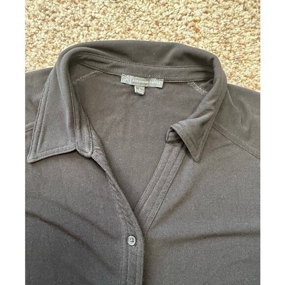 ADRIANNA PAPELL Blouse/Top, button up; long sleeve, stretchy Black, size L - Picture 7 of 9